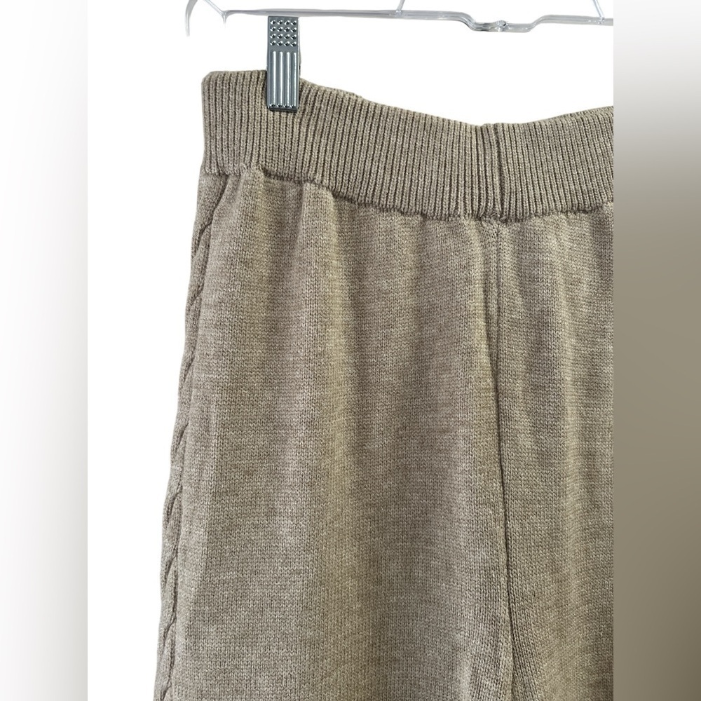 Cream tan knit sweater lounge pants sweats - Picture 2 of 3